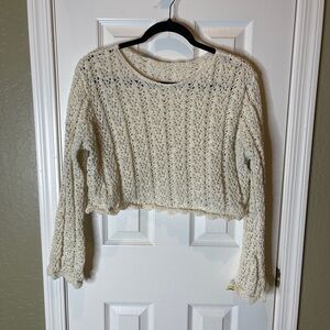 SHEIN Cream Crochet Knit Top